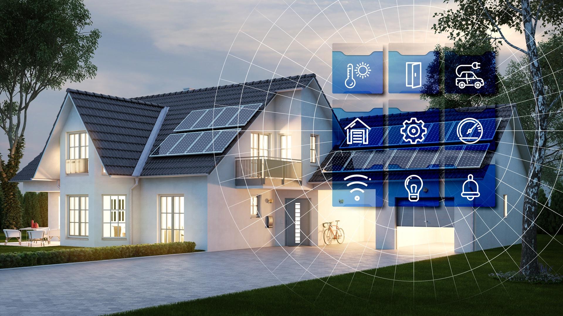 Vernetztes Einfamilienhaus mit Solaranlage | SMA Hybrid